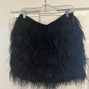 Michael Michael Kors Ostrich Feather Black Skirt